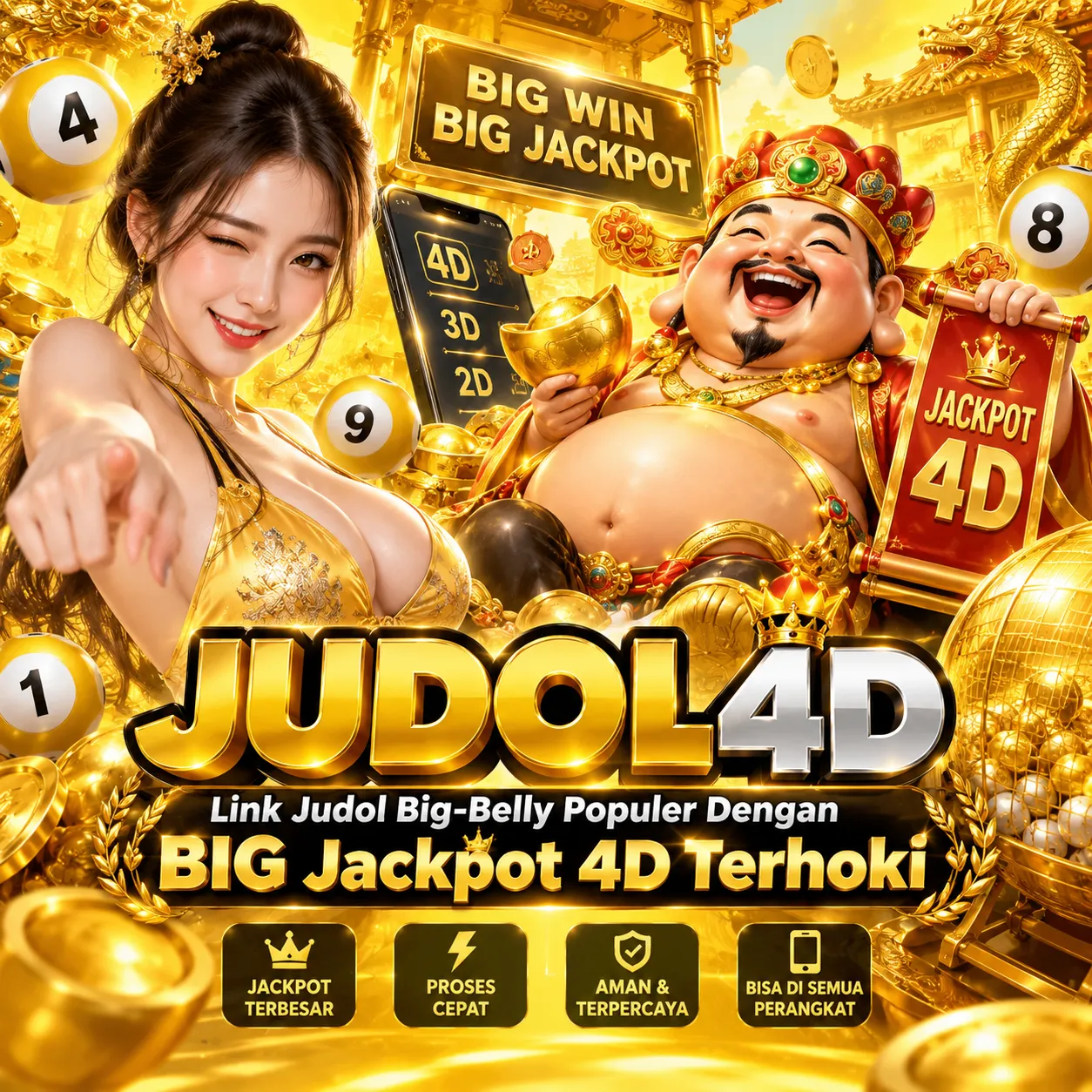 Thumbnail 1 of 3, Poster, JUDOL4D : Link Judol Big-Belly Populer Dengan BIG Jackpot 4D Terhoki designed and sold by JUDOL4D.
